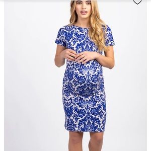 Blue & White Pinkblush Maternity Dress - Small